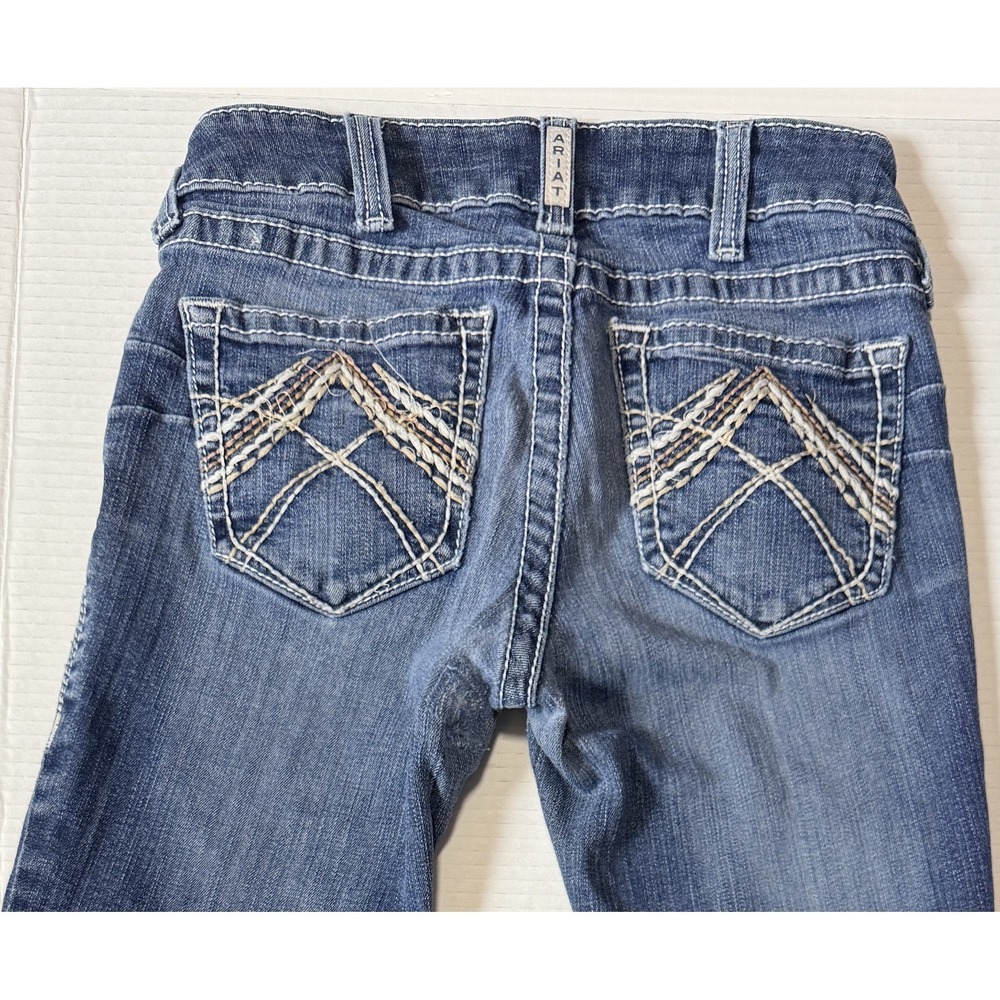 ARIAT Real Denim - Women's Jeans - Low Rise Bootcut Blue Distressed - Size 28S